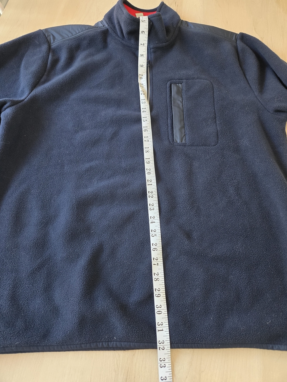 Brooks Brothers Navy Quarter-Zip Fleece with Red Inner Collar - Picture 7 of 8